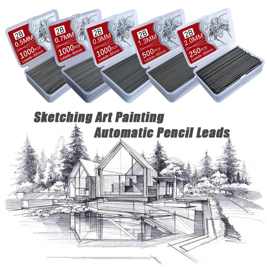 1000Pcs Mechanical Pencil Lead Core 0.5 0.7 0.9 1.3 2.0mm Large Capacity Replaceable Pencil Refills Student Affordable Gift B