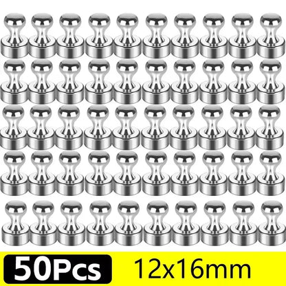 50/1Pcs Metal Strong Magnetic Pushpins Magnets Pin Whiteboard Fridge Thumbtack Power Magnet Sheets Push Pins for Office Schoo
