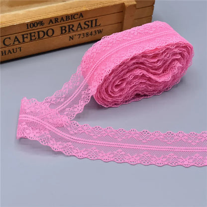 10Yards Lace Ribbon 40mm Wide White African Lace Fabric for Sewing Clothes Embroidered Lace for Crafts Trim Underwear Diy Tul
