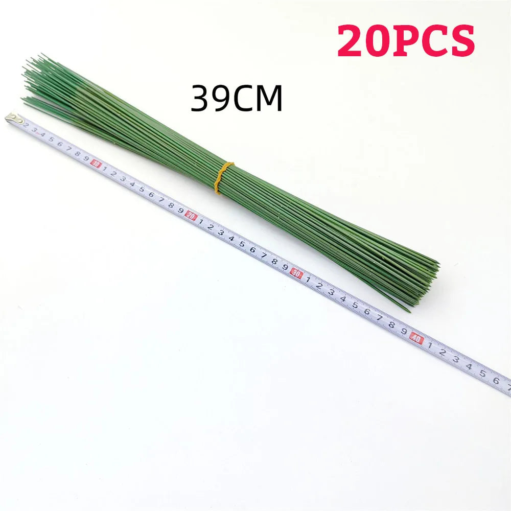 Green Flower Stem Sticks DIY Floral Material Handmade Wire Stem Floriculture Tape Self-adhesive Bouquet Floral Stem Paper Tap