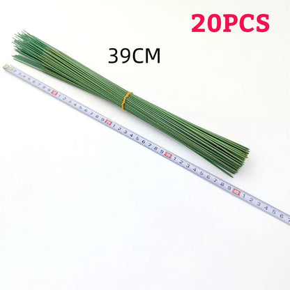 Green Flower Stem Sticks DIY Floral Material Handmade Wire Stem Floriculture Tape Self-adhesive Bouquet Floral Stem Paper Tap