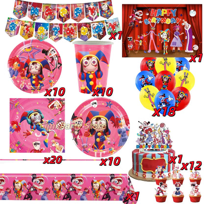 Amazing Digitaled Circues Birthday Decoration Tableware Plate Banner Balloon Party Favors for Kids Baby Shower Party Supplies