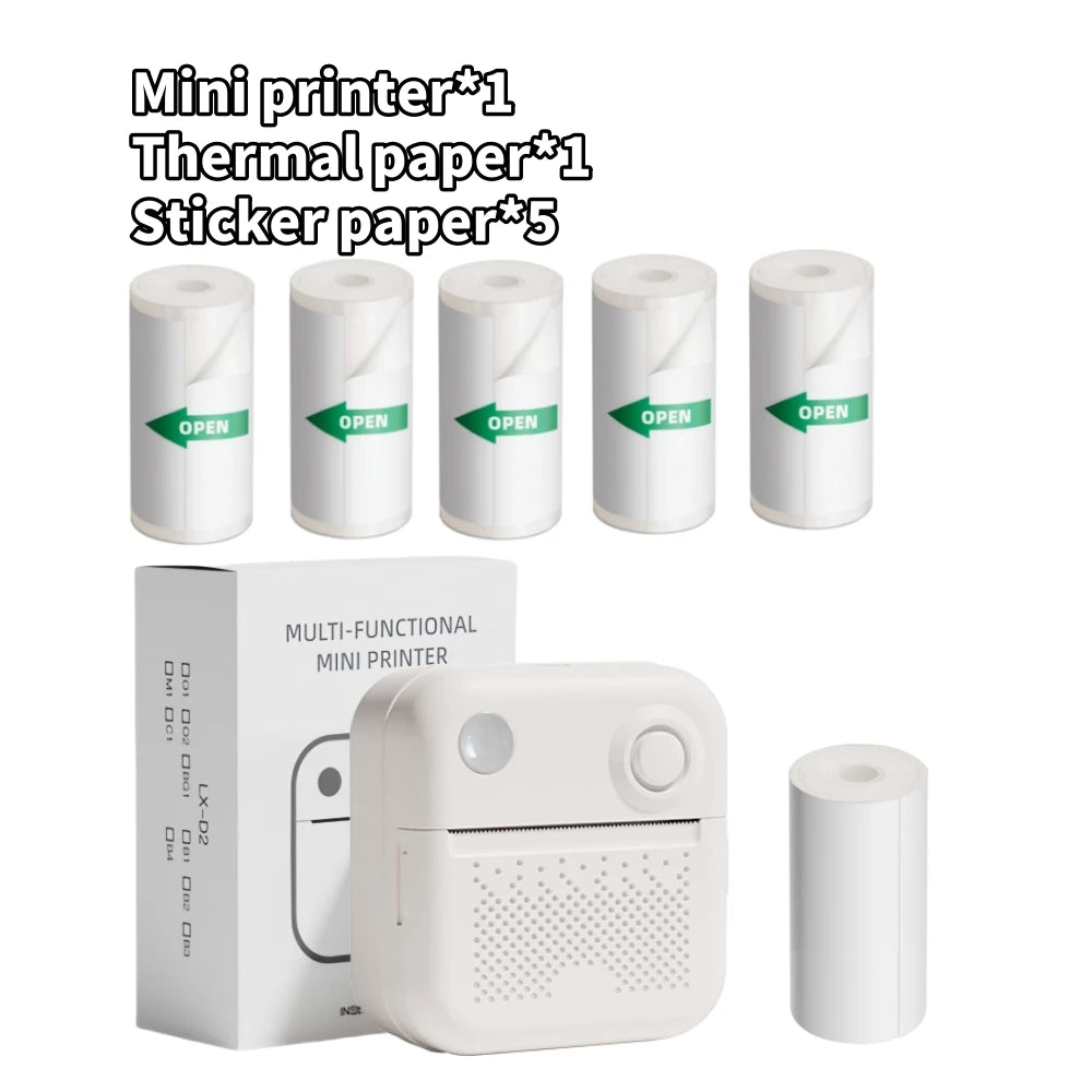 Dolewa D3 Portable Printer Thermal Paper Stickers Paper Mini Printers Labels Maker Printer for Error Printing Photo Printing 