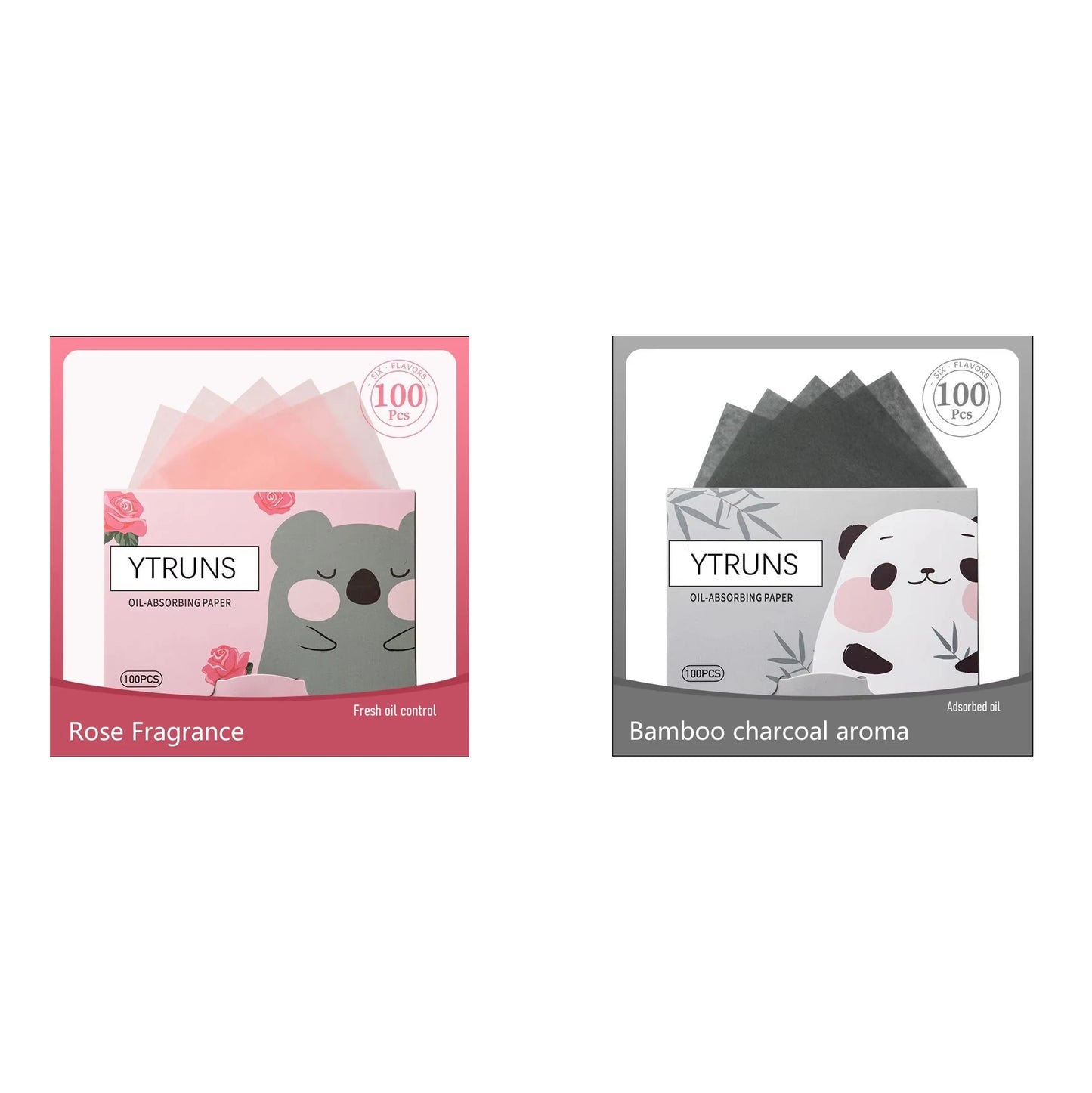Green Tea/Gardenia/Chamomile/Lavender/Rose/Bamboo Charcoal 100pcs Boxed Fragrance Oil Absorbing Paper for Men and Women Face 