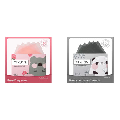 Green Tea/Gardenia/Chamomile/Lavender/Rose/Bamboo Charcoal 100pcs Boxed Fragrance Oil Absorbing Paper for Men and Women Face 