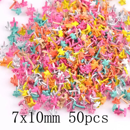 mix vintage Diy Brads Scrapbooking Embellishment Fastener Brad Metal Crafts Decoration CP2583 - 7x10mm 50pcs
