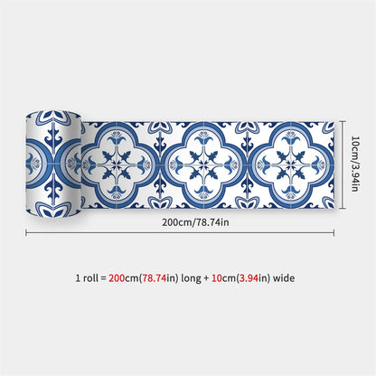 Mosaic Bathroom Waist Line Wall Stickers Waterproof Peel & Stick Art Backsplash Kitchen Office Skirting Line Decor Wallpaper 