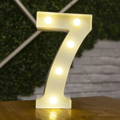 Alphabet Letter LED Nights Lights Number Lamp Decor Party Room Birthday Wall Wedding Home Decorations Personalised Ornaments 