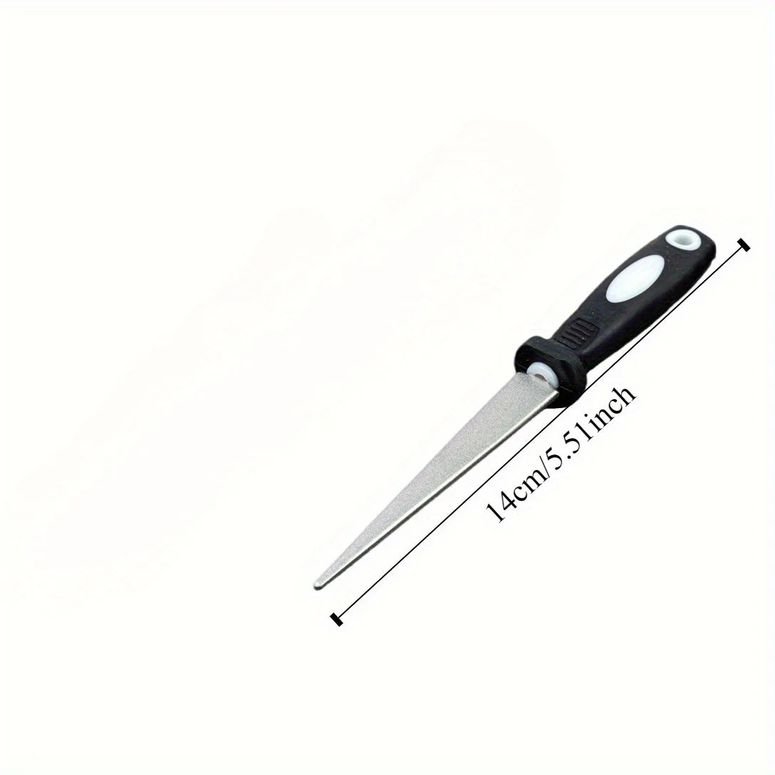 Diamond sharpening stone with one stone and two birds, double-sided flat and curved design, easy to grip handle