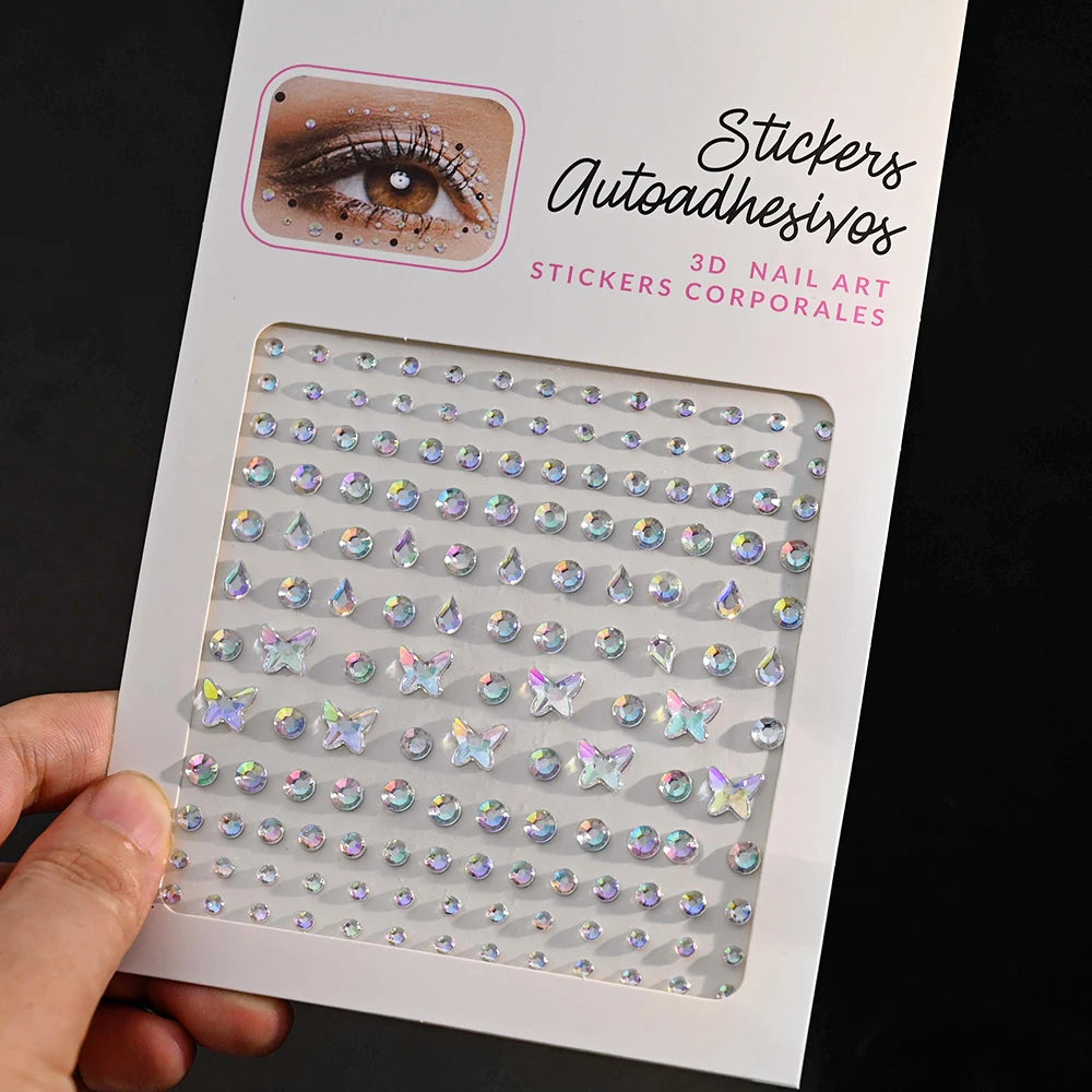 Stickers On The Face Rhinestone DIY Eyes Face Self Adhesive Temporary Tattoo For Makeup Party Festival Face Jewels Diamonds G