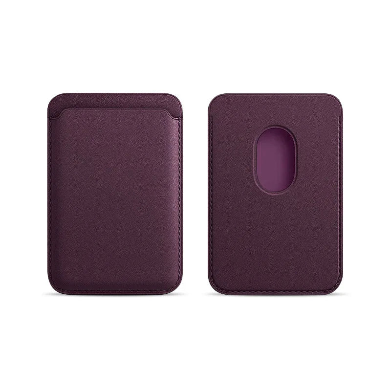 Magnetic Card Holder Leather PU Card Sleeve ID Card Holder Mobile Phone Back Sticker Bag For Magsafe iPhone 17 Card Holder Co