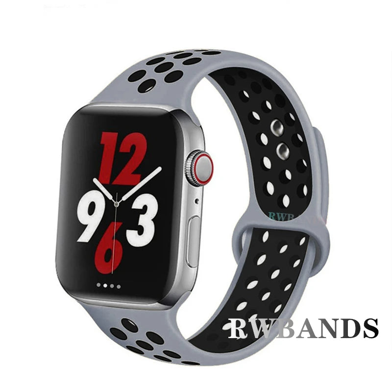 Sport Strap for Apple Watch Band 46mm 44mm 40mm 42-38-41mm 45mm Breathable Bracelet iWatch Series 10 9 8 7 6 SE 5 3 Ultra 2 4