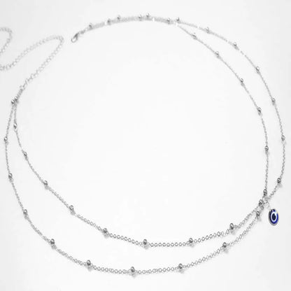 Fashion Double Layer Beaded Waist Chain for Women Simple Gold Color Metal Cross Round Bead Body Chain Bikini Jewelry Acessori