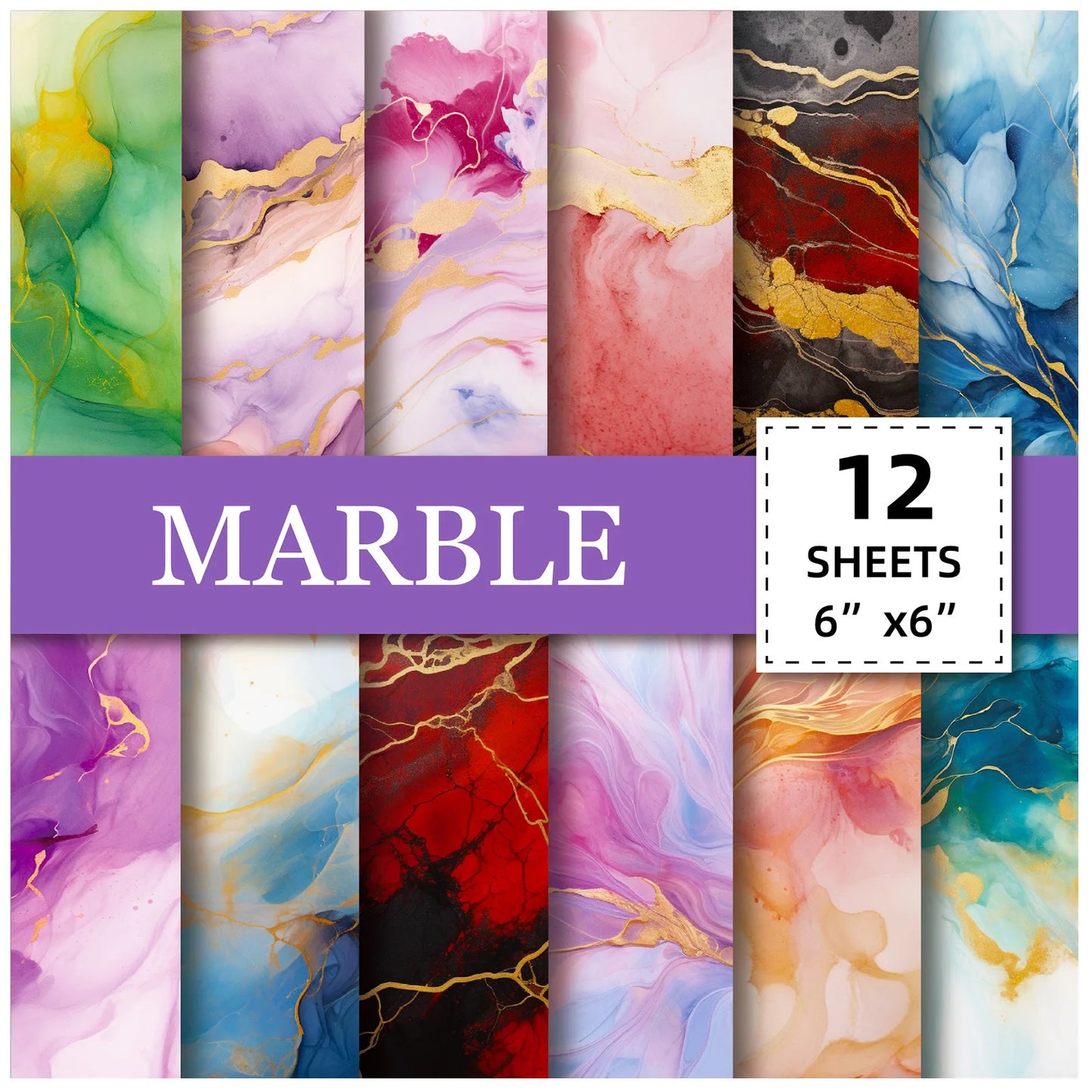 12 Sheet Scrapbooking Paper 15x15cm, Christmas Journal Planner Paper Pad Cardstock Backgrounds Card for DIY Art Craft Decorat