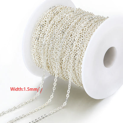 2 Meters No Fade Stainless Steel 1/1.5/2mm Width Cross Chains Link Chains for Necklaces Bracelets Findings DIY Jewelry Materi