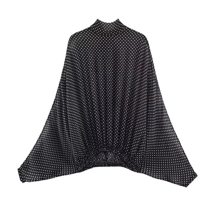 KONDALA Vintage Polka Dot Women Sets Chiffon Bow Tie Loose Blouses Loose Long Skirts Fashion 2026 Spring Summer Holiday Suits