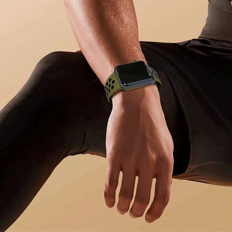 Sport Strap for Apple Watch Band 46mm 44mm 40mm 42-38-41mm 45mm Breathable Bracelet iWatch Series 10 9 8 7 6 SE 5 3 Ultra 2 4