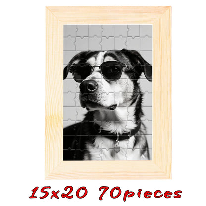 Customized Wooden Puzzles,Wooden Frames in Multiple Color Sizes,Custom Graduation Photo Puzzles as Creative Gifts - 15x20cm w