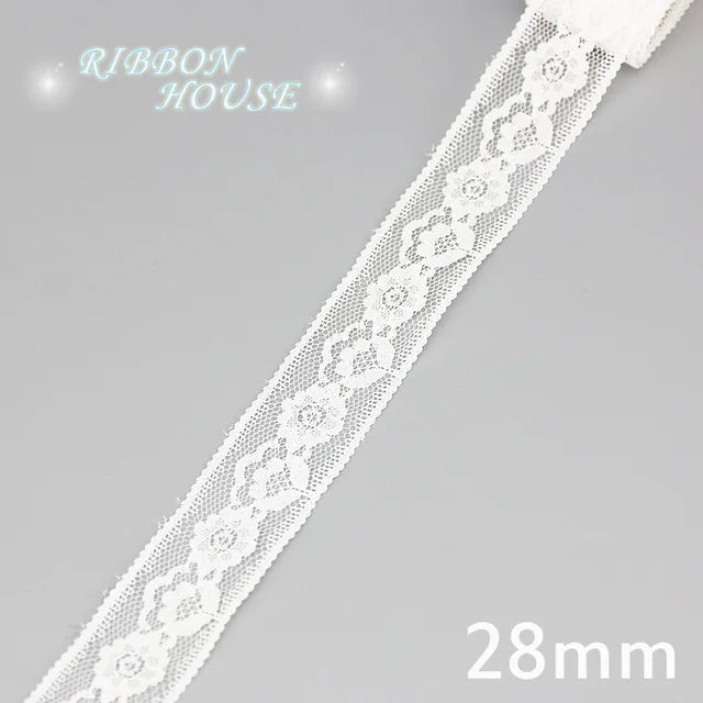 (5 yards/roll) white Lace fabric Webbing Decoration Lovely gift packing polyester Material - 28
