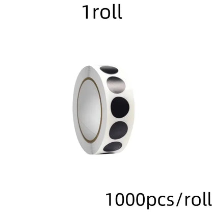 1000 PCS Color Dot Label Sticker Classification Mark Coated Paper Sticker Rolls Kawaii Stationery Aesthetic - Black-1000pcs r