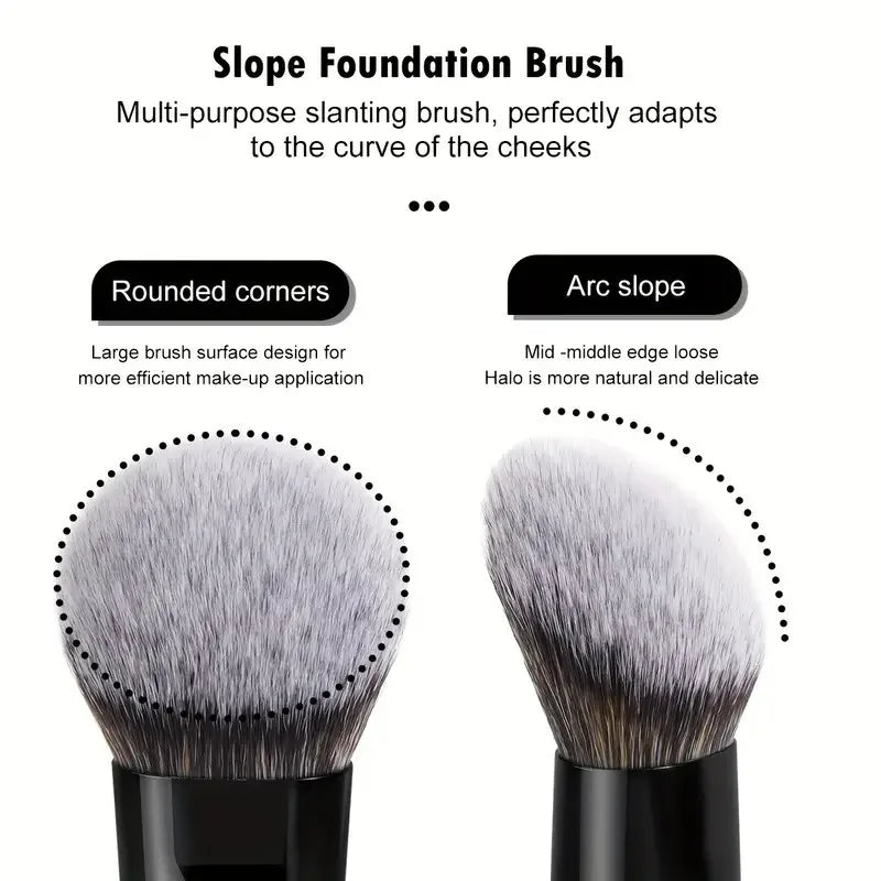 Double Head Makeup Brushes 2 In 1 Flat Angled Foundation Concealer Contour for Blending Loose Powder Liquid Cream Cosmetic To