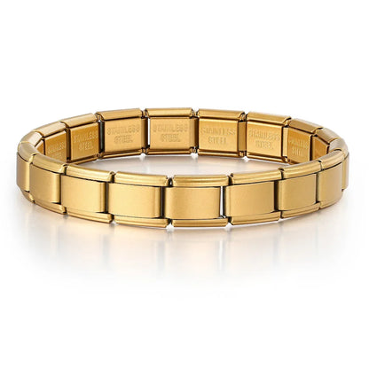 2025 New Men and Women Starry Colors 18 Pieces Italian Charm Fit 9mm Stainless Steel Modular Bracelet Jewelry - Starlight Gol