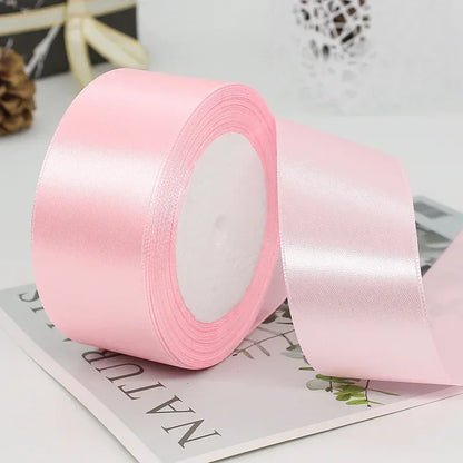 25yards/Roll 40mm Satin Ribbons Crafts Bow DIY Gift Wrap Wine Red Orange Yellow Green Blue Purple Black Gray Gold White Ribbo