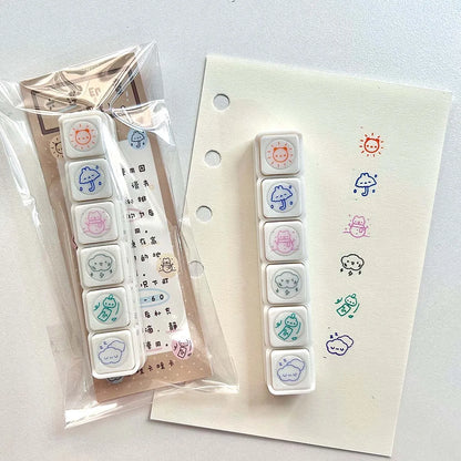 WAKAWAKA Decorative Stamps for Scrapbooking Kawaii Stamps Stationery For Journal Planner Arts Diy Crafts Album - A2-1PCS