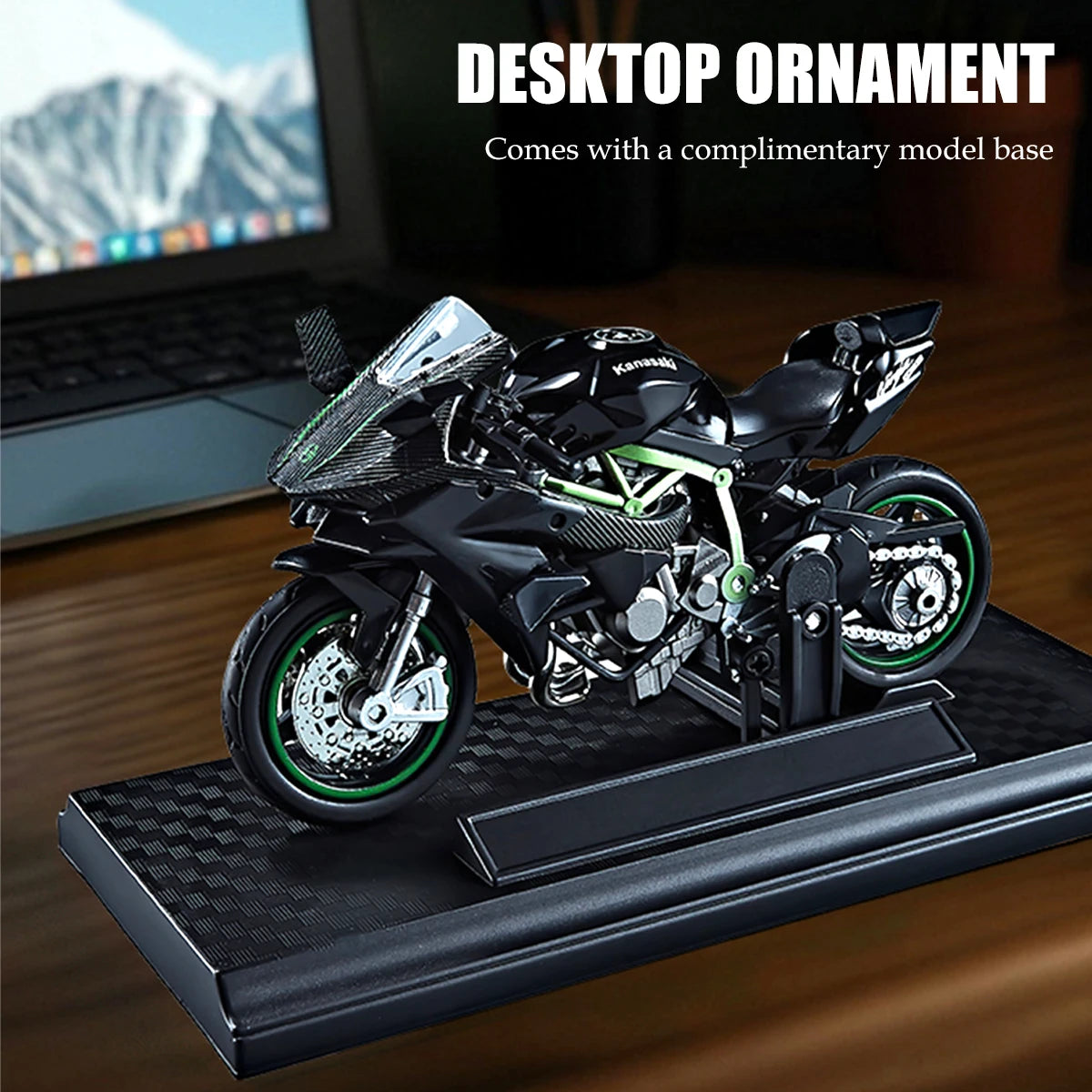 Model Diecast Motocycle Toys Ornament, 1:18/1:36 Car Rotating Rubber Rires Desktop Ornament Gifts