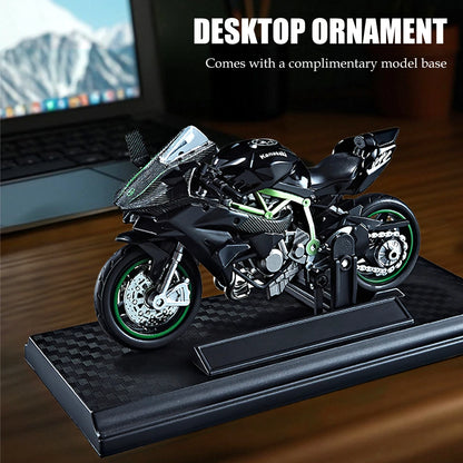 Model Diecast Motocycle Toys Ornament, 1:18/1:36 Car Rotating Rubber Rires Desktop Ornament Gifts