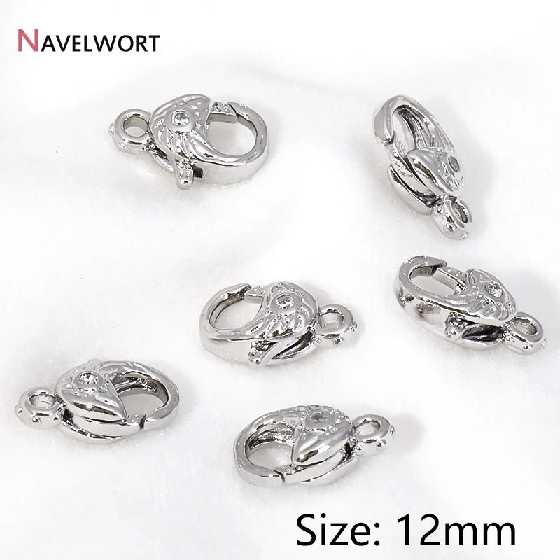 2 Sizes 18K Gold Plated Brass Metal Lobster Clasps Hooks Connector,Clasps For Jewelry,DIY Fashion Jewelry Making Accessories 
