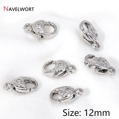 2 Sizes 18K Gold Plated Brass Metal Lobster Clasps Hooks Connector,Clasps For Jewelry,DIY Fashion Jewelry Making Accessories