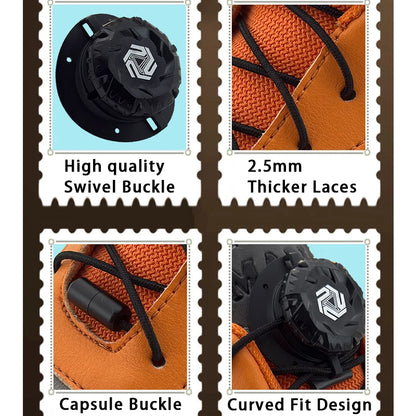 Fashion Swivel Buckle Laces Automatic Shoelace Without ties Kids Adult Sneakers No Tie Shoe laces Shoe accessories 1Pair/2Pai