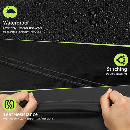 BBQ Cover, Waterproof Oxford Fabric with Reflective Strips, Anti-UV, Windproof & Rip-Proof, for Weber, Brinkmann, Char Broil