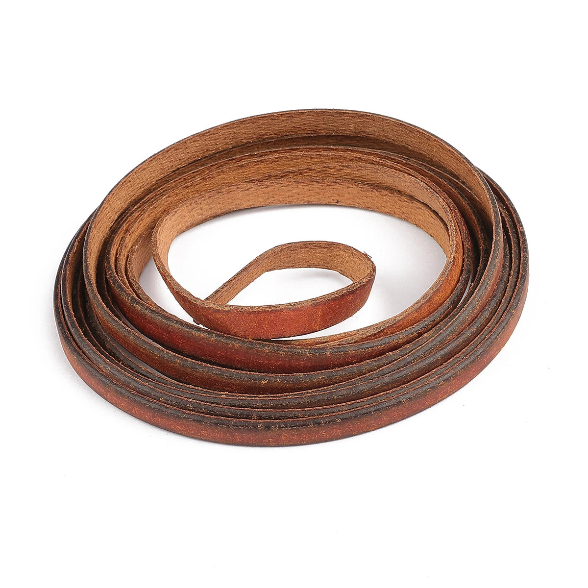 2m Vintage Faux Cowhide Leather Cord Strip Round/Flat Rope String DIY Bracelet Necklace Braided Craft Jewelry Making - flat-6