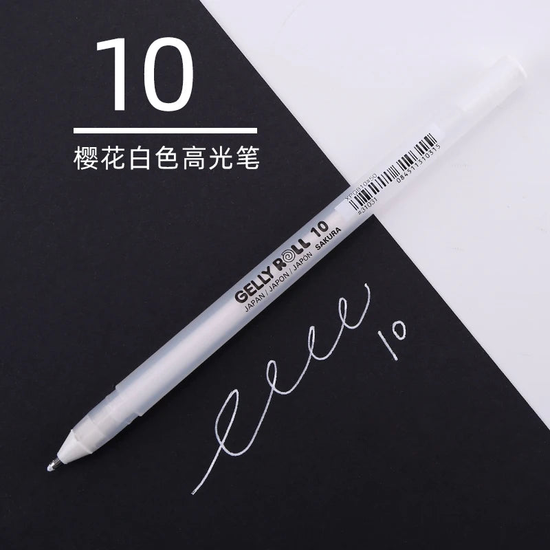 1/3PCS SAKURA Gelly Roll Gel Pens Highlight Marker for Journaling Art Drawing Classic White Ink Assorted Point Fine Medium Bo