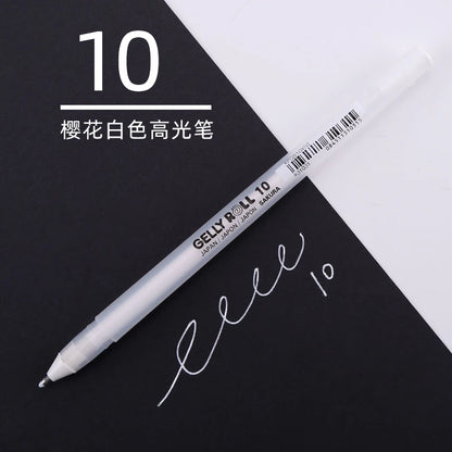 1/3PCS SAKURA Gelly Roll Gel Pens Highlight Marker for Journaling Art Drawing Classic White Ink Assorted Point Fine Medium Bo