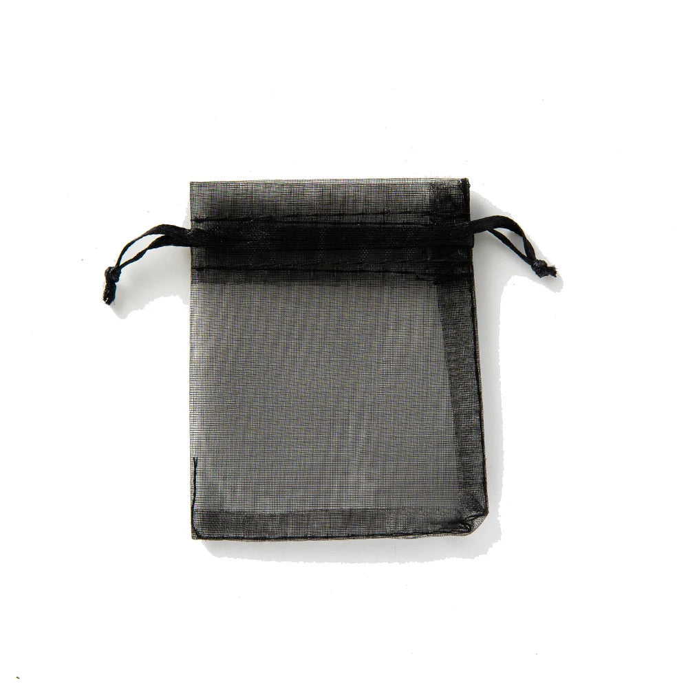 50Pcs Sheer Organza Gift Drawstring With Jewelry Pouches Display Packaging Christmas Candy Wedding Party Festival Gauze Bags