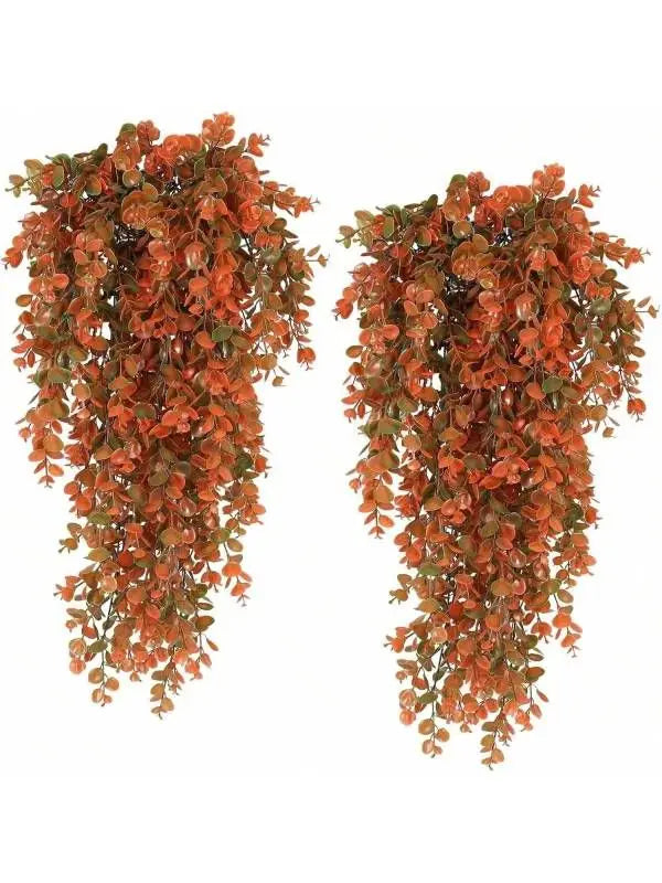 Artificial Hanging Plants Faux Eucalyptus Leaf Greenery Vine Outdoor UV Resistant Plastic Plants for DIY Home Wedding Decorat