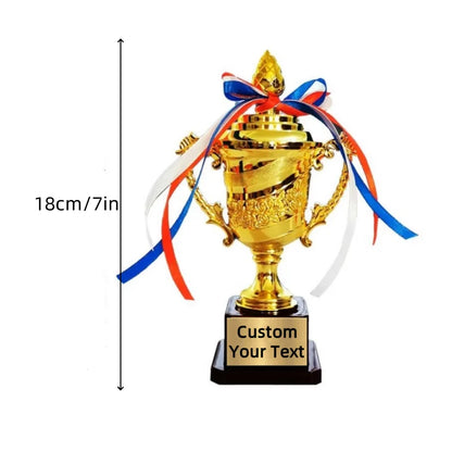 Customizable 1/3/5 Pack Mini Kids Gold Trophy Award Small Plastic 7 Inch Soccer Trophy Cup for Winners and Sports Adult Kids