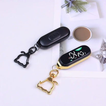 LED Electronic Hanging Watch Portable Waterproof Pocket Watch Digital Display Carabiner Luminous Pocket Watch Kids Adults