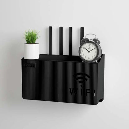 Router Storage Rack TV Set-top Storage Box - black