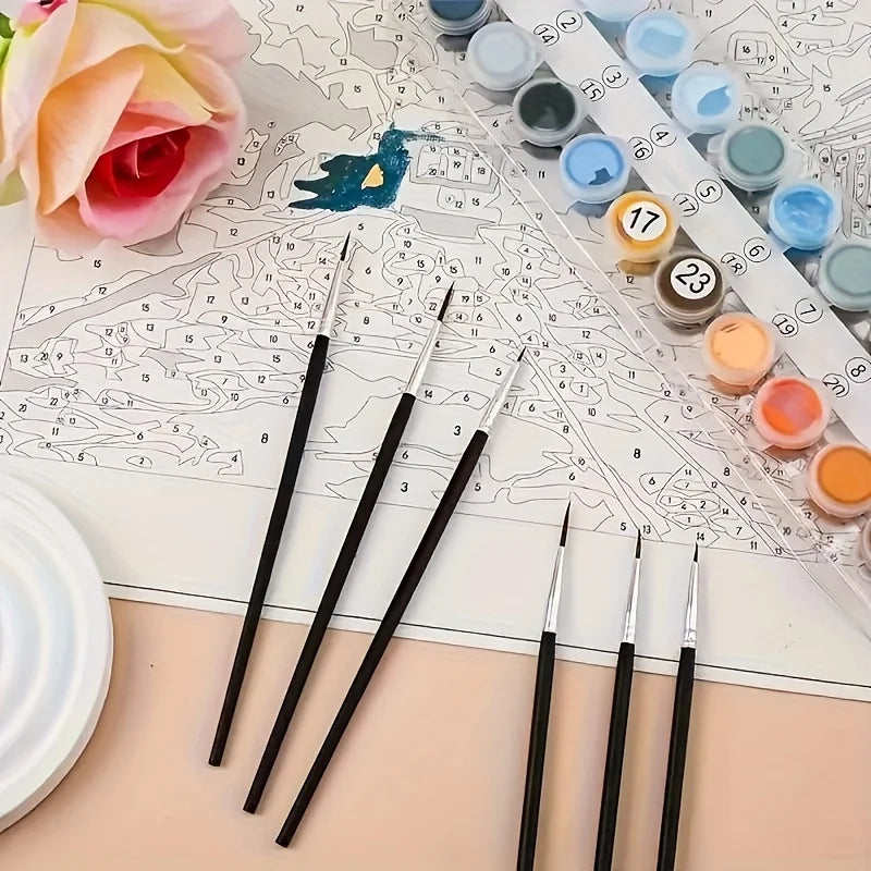 30Pcs Fine Detail Paint Brush Set #0 #00 #000 Miniature Brushes Nylon Hair for Watercolor Oil Acrylic Painting Crafts