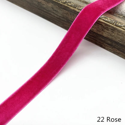 6-38mm Velvet Ribbon Wedding Party Decoration Handmade Gift Wrapping Hair Bowknot DIY Christmas #RoLi03 - 22 Rose / 15mm 5yar