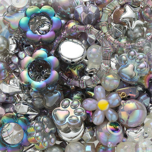 20grams 12~50mm Acrylic Mixed Beads Loose Spacer Beads for Jewelry Making DIY Bracelet Necklace Earring Accessories