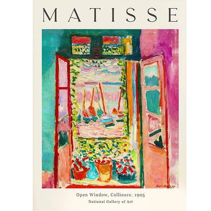 Vintage Abstract Matisse Exhibition Mid Century Landscape Wall Art Posters Canvas Painting Prints Pictures for Room Home Deco