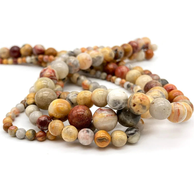 4 6 8 10mm Natural Stone Beads Amethyst Amazonite Agates Jades Loose Round Beads for Jewelry Making Bracelet Necklace DIY