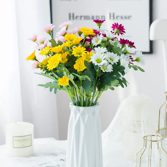 21 Heads Artificial Flower Autumn Silk Daisy Bouquet Decor Vase Home Wedding Decor Household Products Holiday Party DIY Gift 