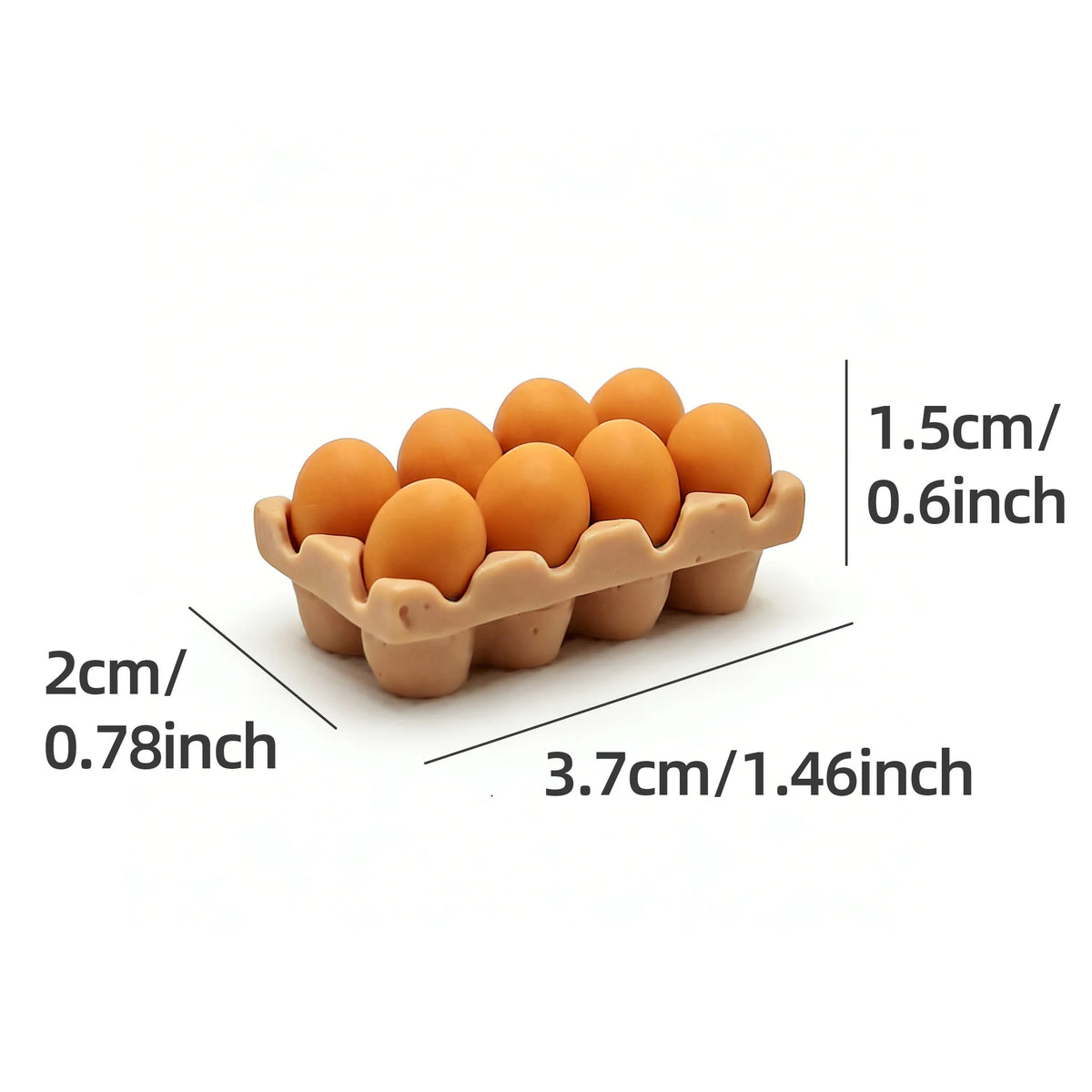 Dollhouse Miniature Resin Egg Tray Mini Food Model DIY Mini Scene Decor Accessories Creative Craft Ornament