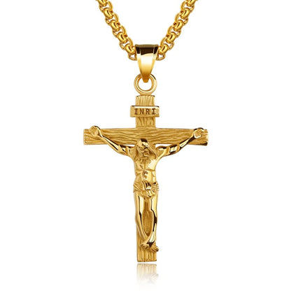 Premium Cross Necklace for Women 18k Gold Plated Trendy Gold Cross Pendant Chain for Girls Crucifix Necklace for Women Girls 